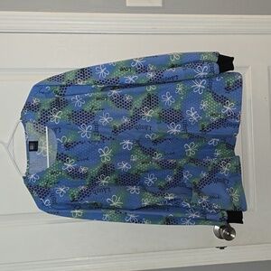 Medgear Women's Large Long Sleeve Scrub Top Shirt